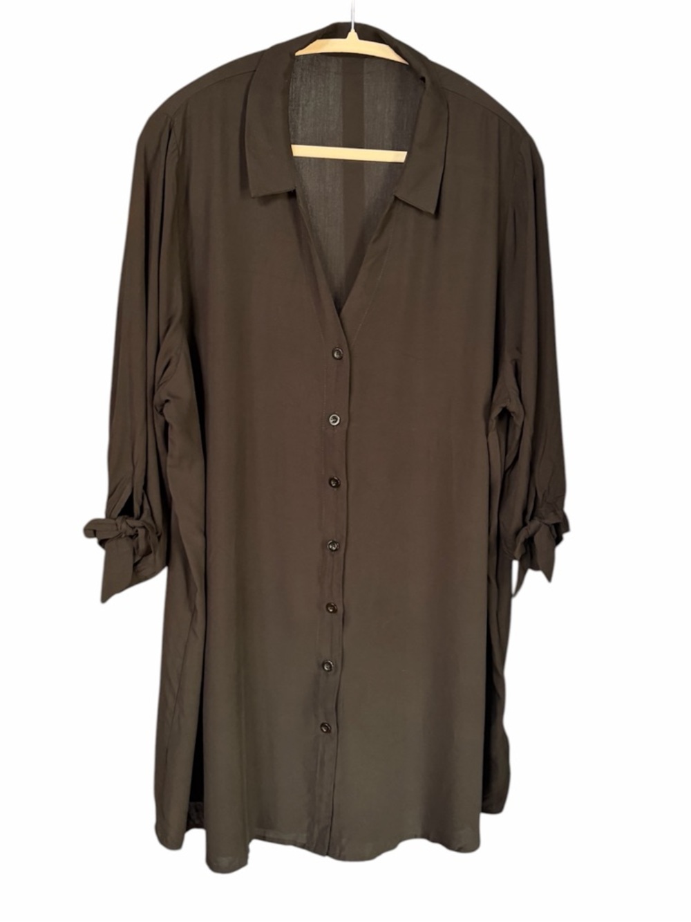 Cupshe Black Button-Front Swim Cover-Up